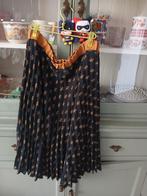 Plisserok retro print 44 donkerblauw/geel, Kleding | Dames, More en more, Blauw, Maat 42/44 (L), Ophalen of Verzenden