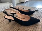Mooie zwarte suède pumps (slingback op queenie-hak) mt 40, Pumps, Zwart, Ophalen of Verzenden, Di Lauro
