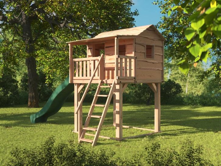BOOMHUT VILLA speeltoren speelhuis klimtoren speeltoestel, Kinderen en Baby's, Speelgoed | Buiten | Speeltoestellen, Nieuw, Brandweerpaal