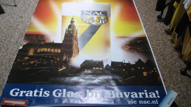 Enorm grote Bavaria poster NAC Breda met grote kerk, Verzamelen, Sportartikelen en Voetbal, Zo goed als nieuw, Poster, Plaatje of Sticker