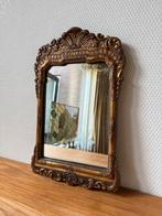 Vintage Klassieke Gouden Spiegel met Verweerd Spiegelglas, Ophalen of Verzenden, Rechthoekig, Minder dan 50 cm, Minder dan 100 cm