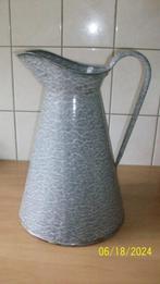 Grijsgewolkte emaille lampetkan, groot model, Antiek en Kunst, Antiek | Emaille, Ophalen of Verzenden