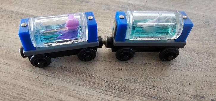 thomas de trein hout vis wagons, Kinderen en Baby's, Speelgoed | Thomas de Trein, Zo goed als nieuw, Ophalen of Verzenden