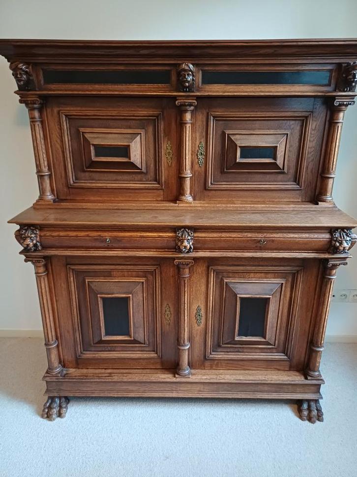 Mechelse Buffetkast - ca. 1890 - Eikenhout, Antiek en Kunst, Antiek | Meubels | Kasten, Ophalen