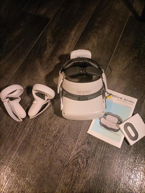 Oculus Quest 2, 128 GB incl elite strap en accessoires., Spelcomputers en Games, Virtual Reality, Zo goed als nieuw, Overige platformen
