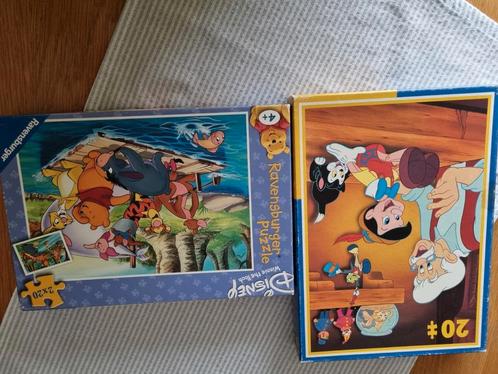 Winnie the pooh en pinokkio puzzels 20 stukjes, Kinderen en Baby's, Speelgoed | Kinderpuzzels, Zo goed als nieuw, 10 tot 50 stukjes
