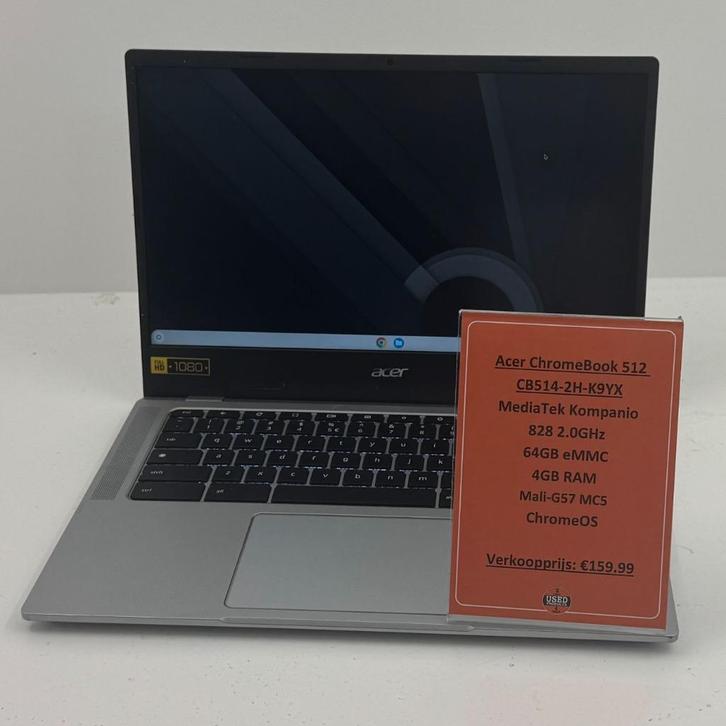 Acer Chromebook 514 | MediaTek Kompanio 4GB RAM 64GB eMMC, Computers en Software, Chromebooks, Zo goed als nieuw, 14 inch, 4 GB of minder