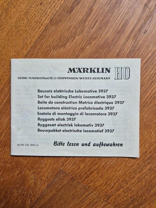 Origineel instructieboekje Märklin 3937 bouwpakket, Hobby en Vrije tijd, Modeltreinen | H0, Nieuw, Treinset, Wisselstroom, Märklin