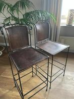 Leren barkrukken, spaanse stijl, Ophalen, Gebruikt, Met voetsteun, 60 tot 90 cm