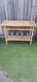 intratuin bamboe tafel, Huis en Inrichting, Ophalen, Gebruikt, 25 tot 50 cm, Rechthoekig