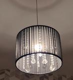 Zwarte Kristallen Hanglamp, Huis en Inrichting, Ophalen of Verzenden, Nieuw, Glas, Modern