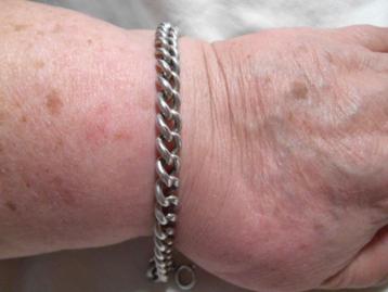 Echt zilveren en extra lange GOURMET schakel armband beschikbaar voor biedingen