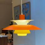 Prachtige Deense design hanglamp 40 cm neon oranje / geel, Ophalen of Verzenden, Nieuw, Metaal, Minder dan 50 cm