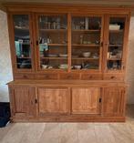 Houten buffetkast met glazen deuren, Gebruikt, 200 cm of meer, Landelijk, 200 cm of meer