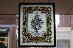 Brocante - Glaspaneel met stijl-beschildering, Louis XV!, Antiek en Kunst, Antiek | Woonaccessoires, Ophalen