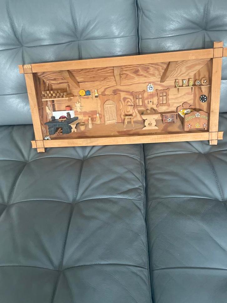 Houten Diorama Boerderij Interieur, Antiek en Kunst, Antiek | Woonaccessoires, Ophalen of Verzenden