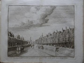 gravure Stad Zierikzee haven eerste houten brug Spilman 1754 beschikbaar voor biedingen