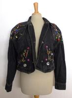 Disco/80's look met stenen bewerkt spijkerjasje! L, Overige kleuren, Verzenden, Maat 42/44 (L), Zo goed als nieuw