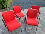 Mooie rode eettafel stoelen, merk Artifort., Ophalen, Gebruikt, Design, Metaal