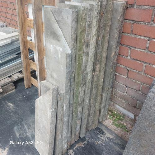 muurafdekkers/vijverranden,100x20x4 cm.7 stuks hele, Tuin en Terras, Schuttingen, Gebruikt, Minder dan 3 meter, Ophalen