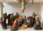 Vintage 14 delige gipsen Kerstgroep., Diversen, Kerst, Ophalen of Verzenden, Zo goed als nieuw