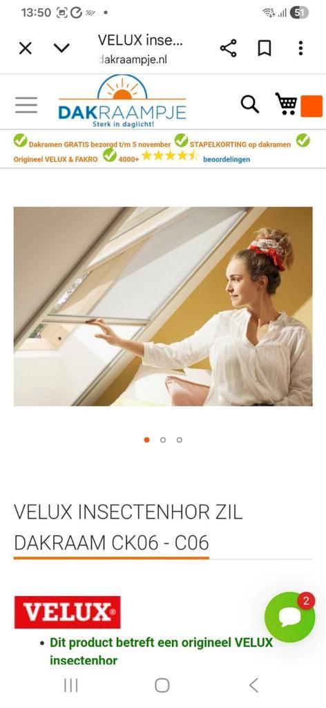 Velux Rolhor ZIL CK06 - Nieuw in doos, Doe-het-zelf en Verbouw, Deuren en Horren, Nieuw, Hordeur, Minder dan 200 cm, Minder dan 80 cm
