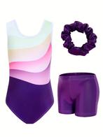 Turnpakje + turnbroekje paars 116 122 128 134 140 146 152, Paars, Nieuw, Turnpak(je), Kindermaat 122 t/m 140