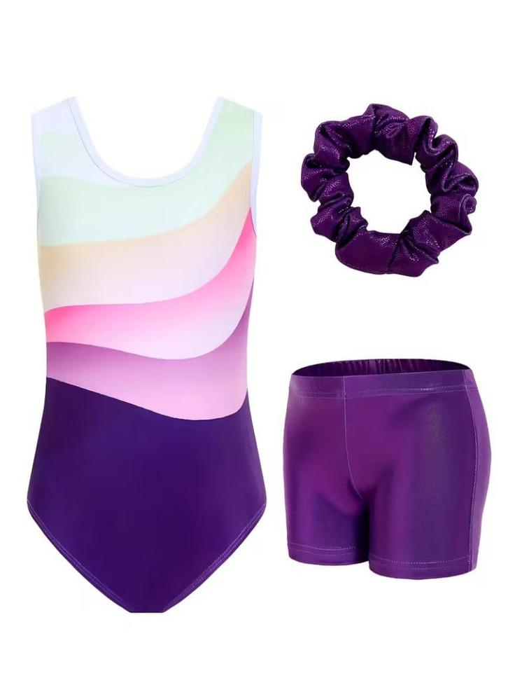 Turnpakje + turnbroekje paars 116 122 128 134 140 146 152, Sport en Fitness, Turnen, Nieuw, Turnpak(je), Kindermaat 122 t/m 140