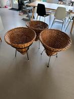Vintage rieten manden set, Huis en Inrichting, Woonaccessoires | Schalen en Manden, Ophalen, Gebruikt, Mand, Rond