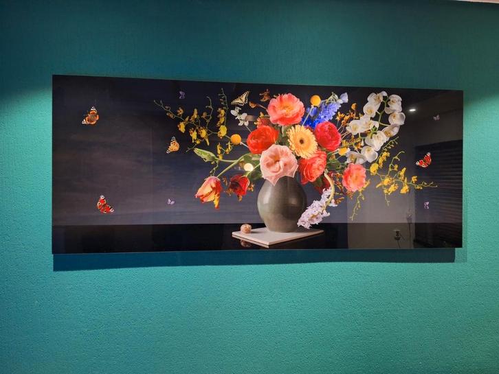 Acrylglas Bloemen Stilleven - Sander van Laar, Huis en Inrichting, Woonaccessoires | Schilderijen, Tekeningen en Foto's, Zo goed als nieuw