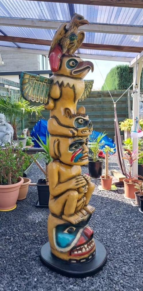 Beeld Totempaal,220cm,Indiaan totem,Cowboy,mancave, Verzamelen, Beelden en Beeldjes, Zo goed als nieuw, Mens, Ophalen