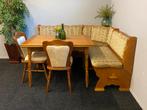 Duitse Eethoek oostenrijkse zithoek jaren 70/80 tiroler hoek, Huis en Inrichting, Ophalen, Inclusief barstoelen, Zo goed als nieuw