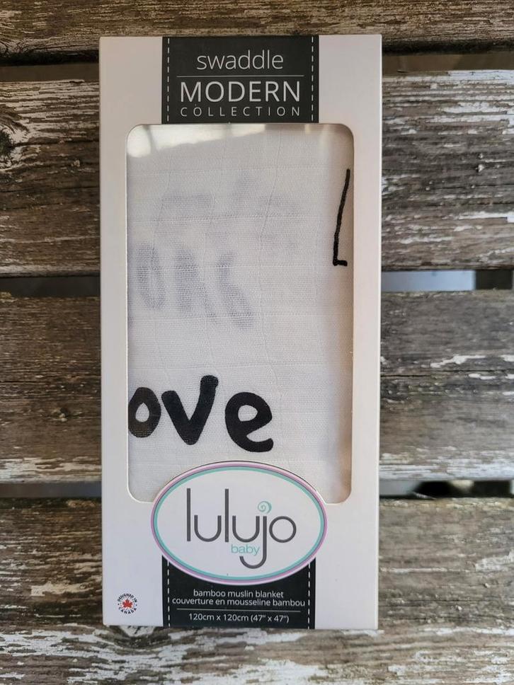 Lulujo Bamboe Hydrofieldoek - Modern Love - Nieuw, Kinderen en Baby's, Dekens, Slaapzakjes en Inbakerproducten, Nieuw, Deken, 100 cm of meer