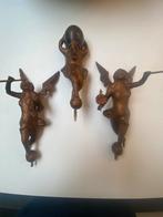 Houten antieke houten beelden voor staartklok, Antiek en Kunst, Ophalen of Verzenden