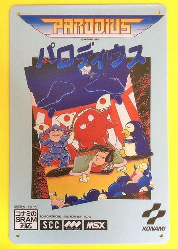 Metalen Wandbord MSX PARODIUS KONAMI retro gaming beschikbaar voor biedingen