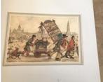 Anton Pieck voorbeeld Middelburg 19 e eeuw met reclamebotrdf, Verzamelen, Foto's en Prenten, Ophalen of Verzenden, Zo goed als nieuw