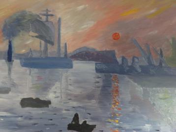 1994 Battersea Power station Thames London sunset olie/doek  beschikbaar voor biedingen