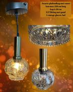 Hanglamp met vintage glazen bol, Ophalen of Verzenden, Gebruikt, Glas, 75 cm of meer