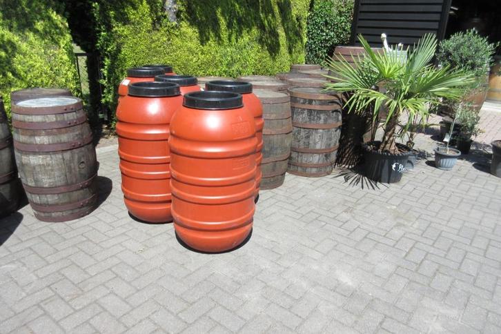 regentonnen kunststofregenton regenton houtenwijnvat, Tuin en Terras, Regentonnen, Nieuw, Kunststof, 150 liter of meer, Met kraantje