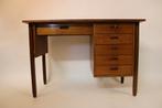 Vintage Teakhouten Bureau – Mid Century Modern stijl, Huis en Inrichting, Bureaus, Ophalen, Gebruikt