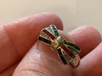 Vintage gouden ring Briljant Robijn Smaragd Saffier 14 kar, Verzenden, Zo goed als nieuw, 17 tot 18, Met edelsteen