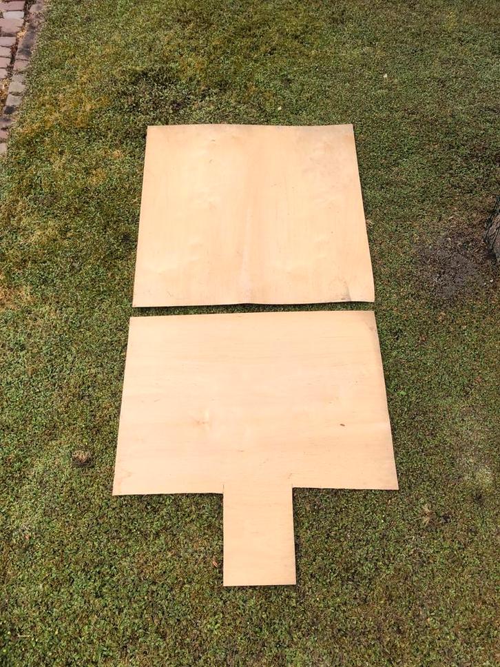 2 platen berken triplex - Restmateriaal, Doe-het-zelf en Verbouw, Platen en Panelen, Gebruikt, Multiplex, Minder dan 20 mm, Ophalen