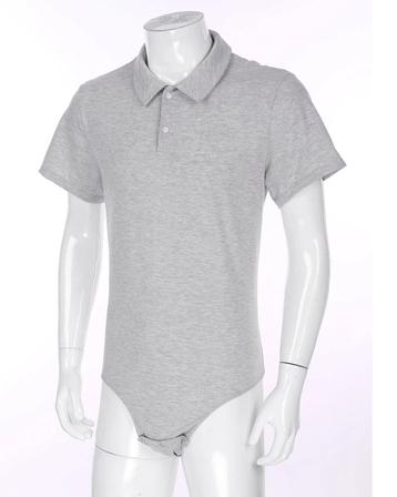 Grijze heren romper met kraag / volwassenen drukkruis luier beschikbaar voor biedingen