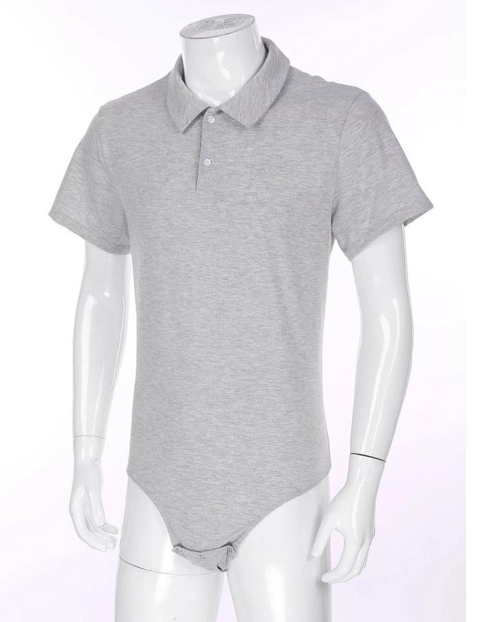 Grijze heren romper met kraag / volwassenen drukkruis luier, Kleding | Heren, Ondergoed, Overige typen, Grijs, Verzenden