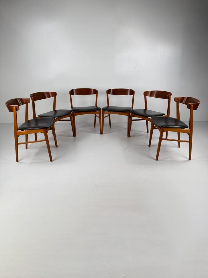 Set of 6 Farstrup Model 206 Dining Chairs, Huis en Inrichting, Stoelen, Zo goed als nieuw, Vijf, Zes of meer stoelen, Hout, Bruin