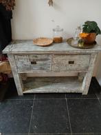 White Wash side table kastje, Huis en Inrichting, Tafels | Sidetables, Ophalen, 100 tot 150 cm, Zo goed als nieuw, Overige houtsoorten