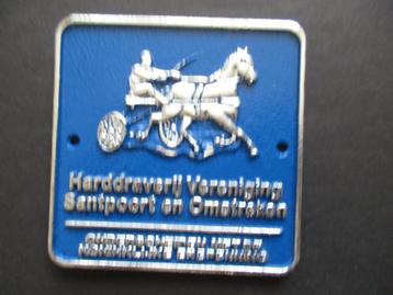 Vierkante Blauwe Metalen Stalplaat Santpoort  Harddraverij beschikbaar voor biedingen