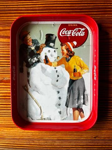 Vintage Coca-Cola Tray – Winter Scène (Sneeuwpop) beschikbaar voor biedingen