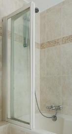Glazen Douchewand, Ophalen, Gebruikt, Met douche