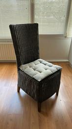 Set van 4 eetkamerstoelen, Huis en Inrichting, Stoelen, Ophalen, Gebruikt, Bruin, Riet of Rotan